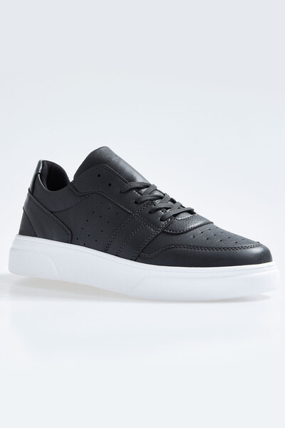 Tommylife Wholesale Smoke Gray Faux Leather Men's Sneakers - 89110 - Thumbnail