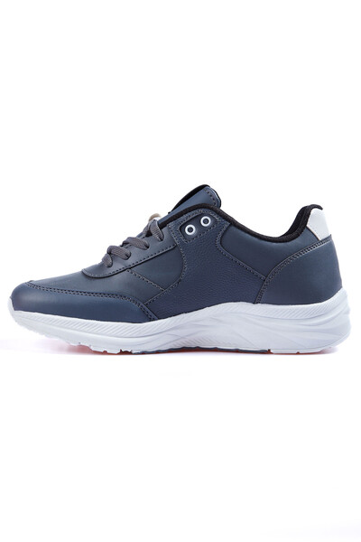 Tommylife Wholesale Smoke Gray Faux Leather Men's Sneakers - 89113 - Thumbnail