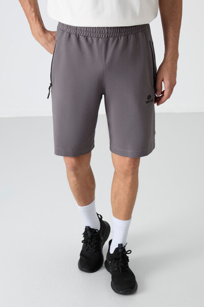 Tommylife Wholesale Standard Fit Basic Men's Shorts 81136 Dark Gray - Thumbnail