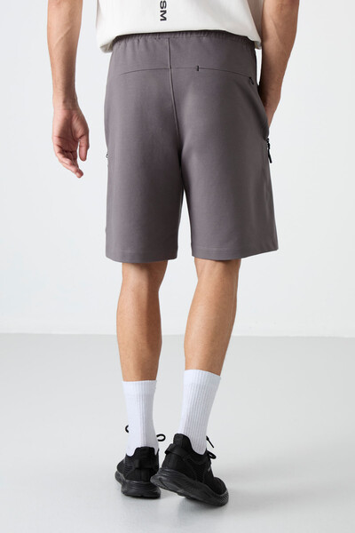 Tommylife Wholesale Standard Fit Basic Men's Shorts 81136 Dark Gray - Thumbnail