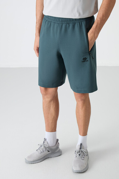 Tommylife Wholesale Standard Fit Basic Men's Shorts 81136 Forest Green - 1