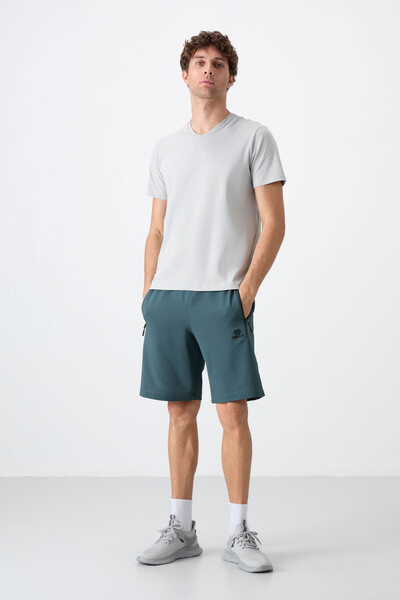 Tommylife Wholesale Standard Fit Basic Men's Shorts 81136 Forest Green - 2