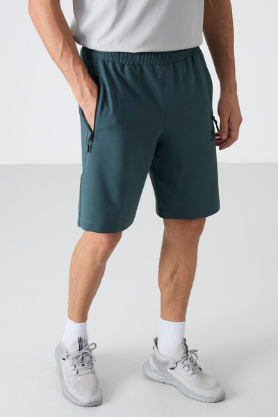 Tommylife Wholesale Standard Fit Basic Men's Shorts 81136 Forest Green - 3