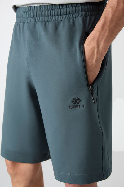 Tommylife Wholesale Standard Fit Basic Men's Shorts 81136 Forest Green - 4