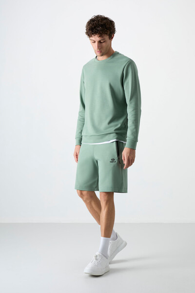 Tommylife Wholesale Standard Fit Basic Men's Shorts 81136 Light Green - 2