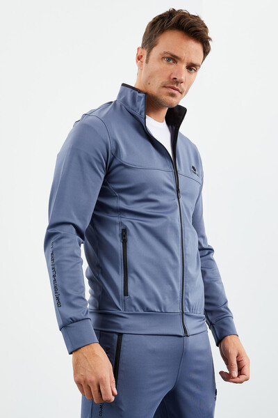 Tommylife Wholesale Standard Fit Basic Raised Men's Tracksuit Set 85160 Petrol Blue - Thumbnail