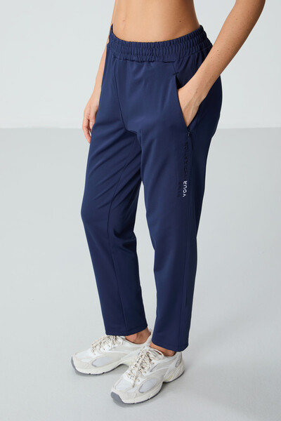 Tommylife Wholesale Standard Fit Hooded Women's Tracksuit Set 95306 Indigo - Thumbnail