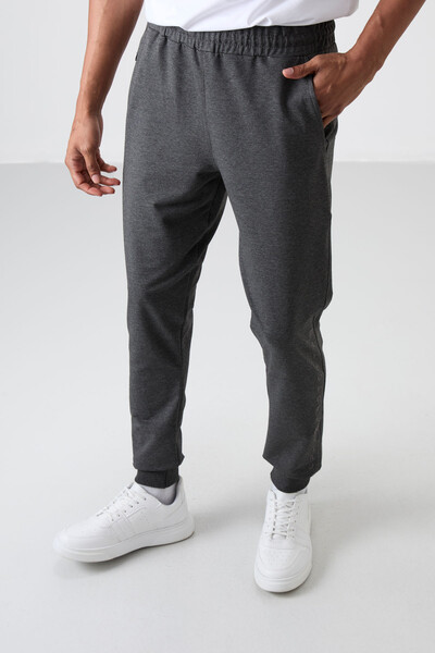 Tommylife Wholesale Standard Fit Jogger Men's Sweatpants 82133 Anthracite Melange - Thumbnail