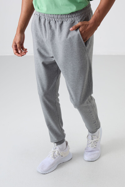 Tommylife Wholesale Standard Fit Jogger Men's Sweatpants 82133 Gray Melange - Thumbnail