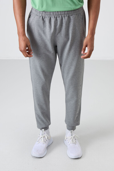 Tommylife Wholesale Standard Fit Jogger Men's Sweatpants 82133 Gray Melange - Thumbnail