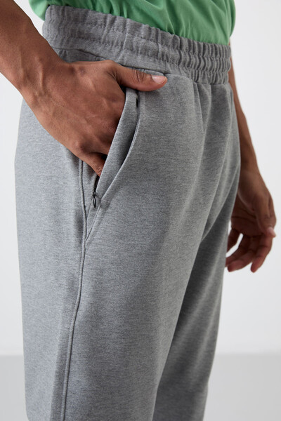 Tommylife Wholesale Standard Fit Jogger Men's Sweatpants 82133 Gray Melange - Thumbnail