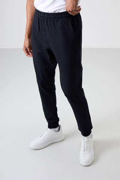 Tommylife Wholesale Standard Fit Jogger Men's Sweatpants 82133 Navy Blue - Thumbnail