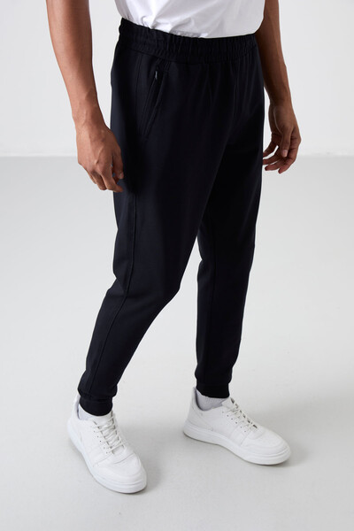 Tommylife Wholesale Standard Fit Jogger Men's Sweatpants 82133 Navy Blue - Thumbnail