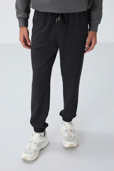 Tommylife Wholesale Standard Fit Jogger Men's Sweatpants 82156 Anthracite Melange - Thumbnail