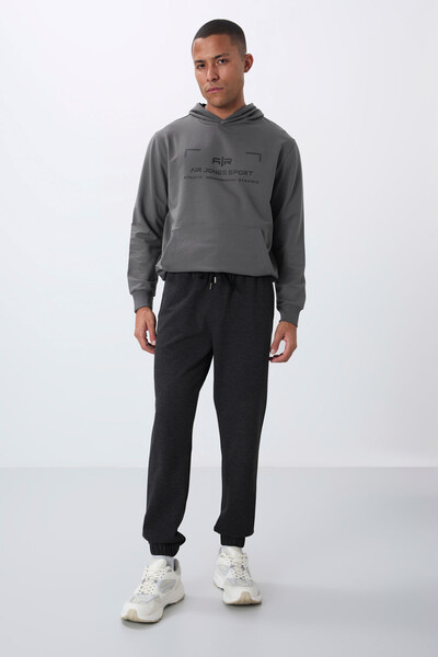 Tommylife Wholesale Standard Fit Jogger Men's Sweatpants 82156 Anthracite Melange - Thumbnail