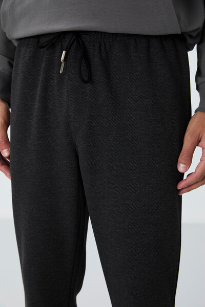 Tommylife Wholesale Standard Fit Jogger Men's Sweatpants 82156 Anthracite Melange - Thumbnail