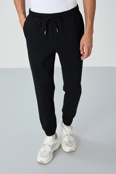 Tommylife Wholesale Standard Fit Jogger Men's Sweatpants 82156 Black - Thumbnail