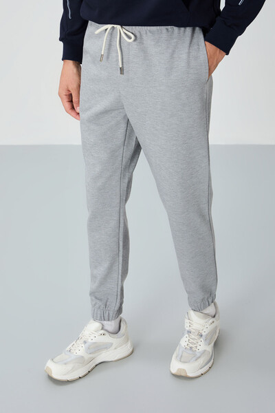 Tommylife Wholesale Standard Fit Jogger Men's Sweatpants 82156 Gray Melange - Thumbnail