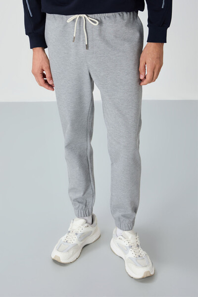 Tommylife Wholesale Standard Fit Jogger Men's Sweatpants 82156 Gray Melange - Thumbnail