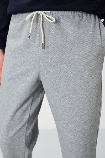 Tommylife Wholesale Standard Fit Jogger Men's Sweatpants 82156 Gray Melange - Thumbnail