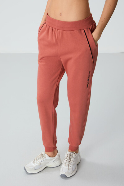 Tommylife Wholesale Standard Fit Jogger Women's Sweatpants 94660 Terracotta - Thumbnail