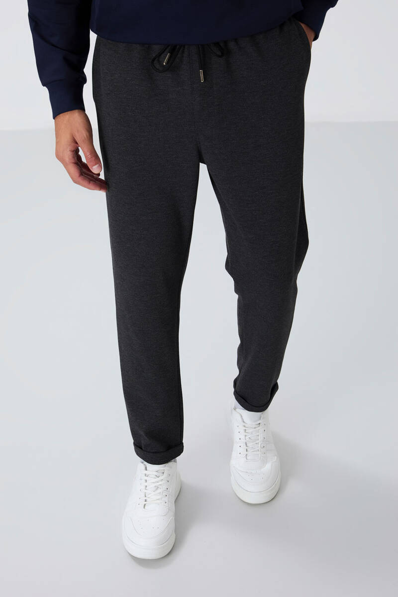 TOMMYLIFE - Tommylife Wholesale Standard Fit Men's Sweatpants 82154 Anthracite Melange