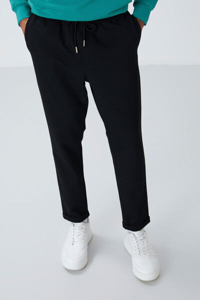 Tommylife Wholesale Standard Fit Men's Sweatpants 82154 Black - Thumbnail