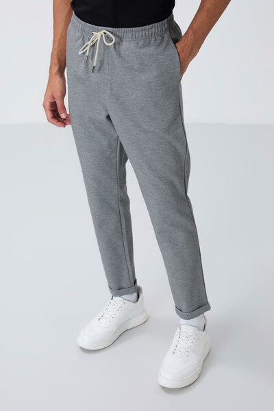 Tommylife Wholesale Standard Fit Men's Sweatpants 82154 Gray Melange - Thumbnail