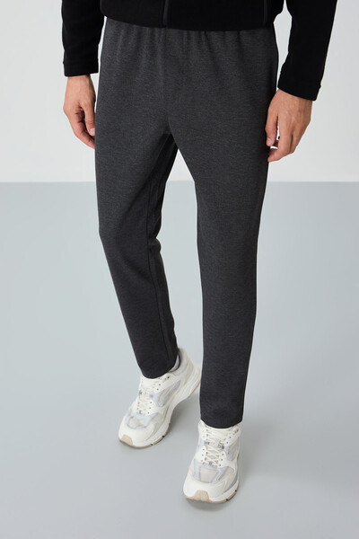 Tommylife Wholesale Standard Fit Men's Sweatpants 82155 Anthracite Melange - Thumbnail