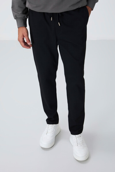 Tommylife Wholesale Standard Fit Men's Sweatpants 82155 Black - Thumbnail