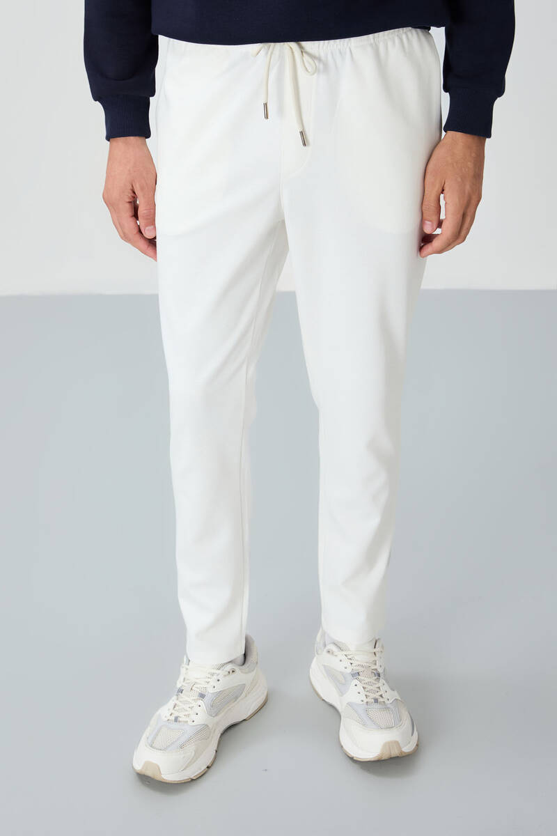 TOMMYLIFE - Tommylife Wholesale Standard Fit Men's Sweatpants 82155 Ecru