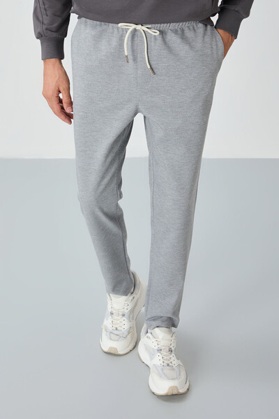 Tommylife Wholesale Standard Fit Men's Sweatpants 82155 Gray Melange - Thumbnail