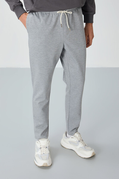 Tommylife Wholesale Standard Fit Men's Sweatpants 82155 Gray Melange - Thumbnail