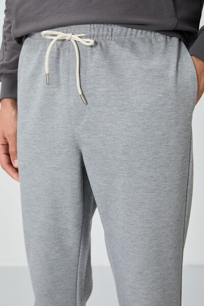 Tommylife Wholesale Standard Fit Men's Sweatpants 82155 Gray Melange - Thumbnail