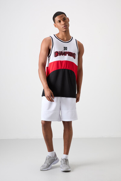 Tommylife Wholesale Standard Fit Printed Men's Basketball Jersey 88395 Black - Thumbnail