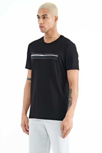 Tommylife Wholesale Stew Crew Neck Standard Fit Printed Men's T-Shirt 88229 Black - Thumbnail