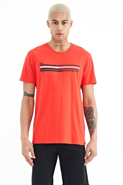 Tommylife Wholesale Stew Crew Neck Standard Fit Printed Men's T-Shirt 88229 Fiesta - Thumbnail