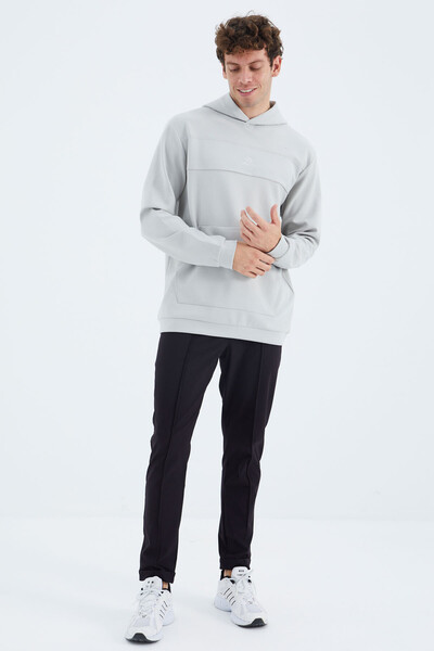 Tommylife Wholesale Stone Hooded Relaxed Fit Men's Sweatshirt - 88277 - Thumbnail