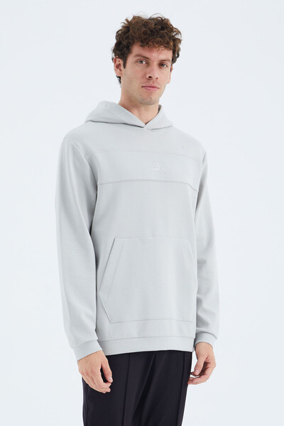 Tommylife Wholesale Stone Hooded Relaxed Fit Men's Sweatshirt - 88277 - Thumbnail