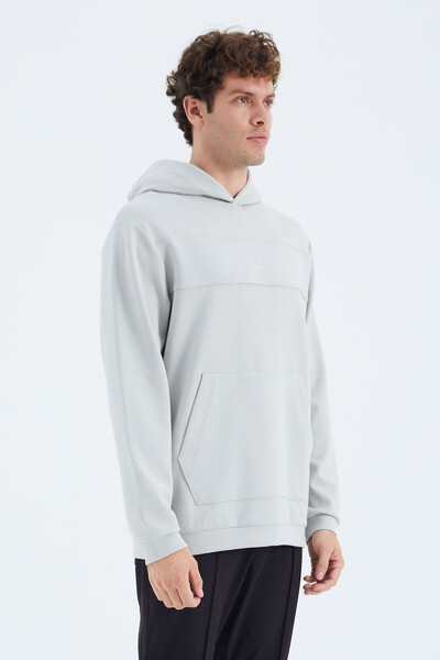 Tommylife Wholesale Stone Hooded Relaxed Fit Men's Sweatshirt - 88277 - Thumbnail