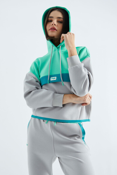 Tommylife Wholesale Stone Hooded Women's Tracksuit Set - 95327 - Thumbnail