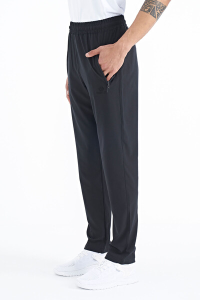 Tommylife Wholesale Straight Leg Standard Fit Three-Pocket Men's Sweatpants 84768 Black - Thumbnail