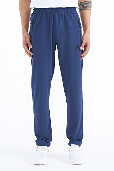 Tommylife Wholesale Straight Leg Standard Fit Three-Pocket Men's Sweatpants 84768 Indigo - Thumbnail