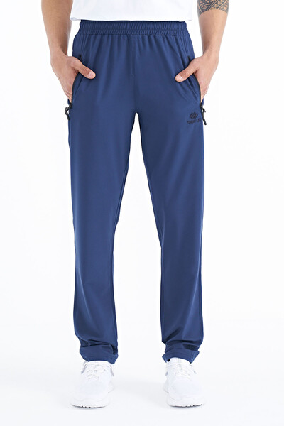 Tommylife Wholesale Straight Leg Standard Fit Three-Pocket Men's Sweatpants 84768 Indigo - Thumbnail