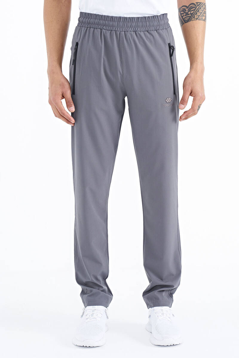 TOMMYLIFE - Tommylife Wholesale Straight Leg Standard Fit Three-Pocket Men's Sweatpants 84768 Khaki