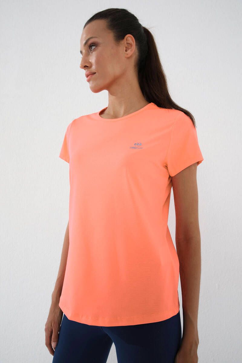TOMMYLIFE - Tommylife Wholesale Taupe Basic Short Sleeve Bike Collar Women's T-shirt - 97144