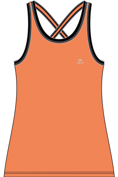 TOMMYLIFE - Tommylife Wholesale Taupe Sleeveless Standard Fit Women's Sports Tank Top - 97094