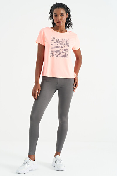 Tommylife Wholesale Taupe Standard Fit Women's Sport T-Shirt - 97264 - Thumbnail