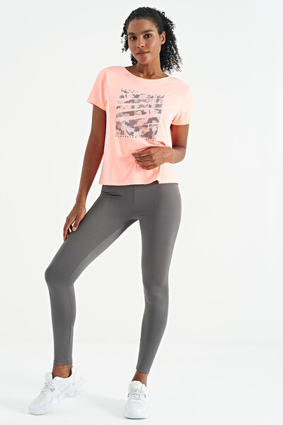 Tommylife Wholesale Taupe Standard Fit Women's Sport T-Shirt - 97264 - Thumbnail