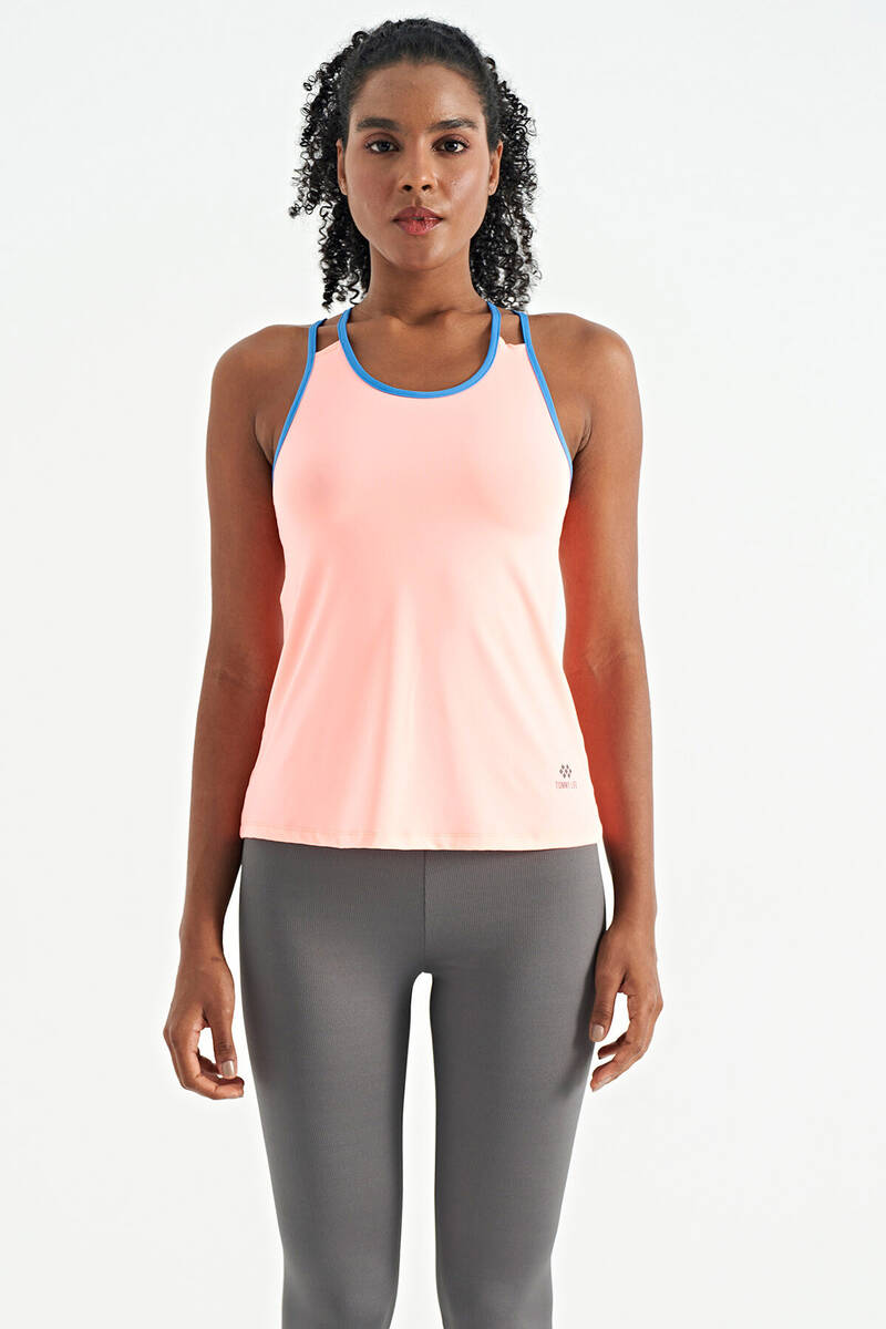 TOMMYLIFE - Tommylife Wholesale Taupe Standard Fit Women's Sport Tank Top - 97258